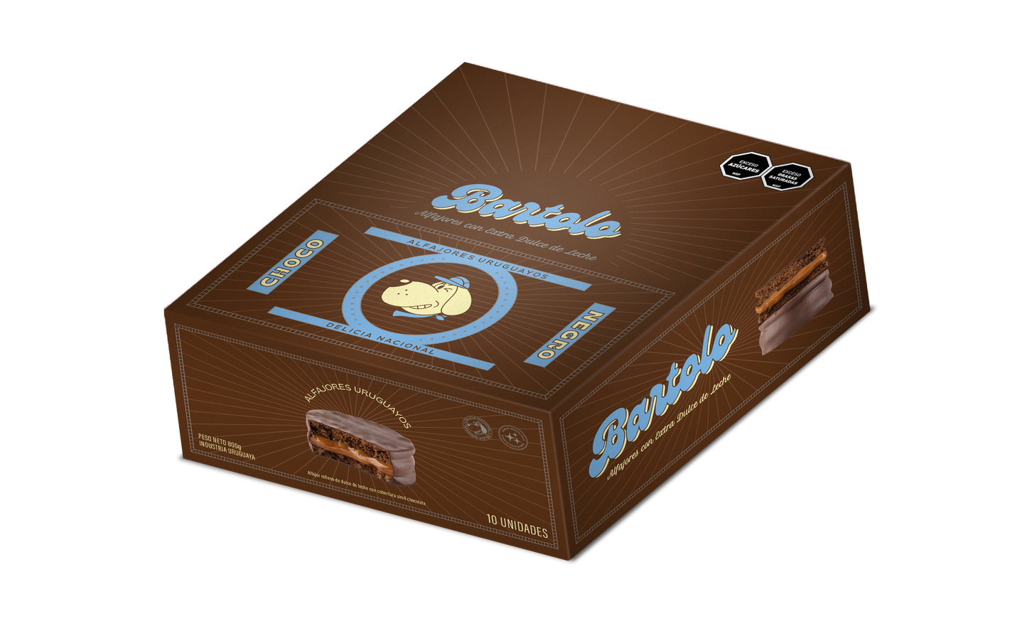 Alfajor Choco Negro 80g - Caja 10 Unidades